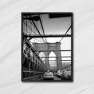 Quadro Fotografia Ponte de Brooklyn 33x24cm - com vidro Quadro Fotografia Ponte de Brooklyn 33x24cm - com vidro