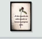 Quadro Frase "A dor é parte da vida" Tema Luto com Moldura E Acetato Tamanho A3