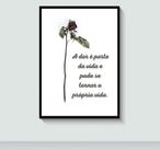 Quadro Frase "A dor é parte da vida" Tema Luto com Moldura E Acetato Tamanho A3