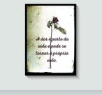 Quadro Frase "A dor é parte da vida" Tema Luto com Moldura E Acetato Tamanho A3
