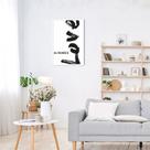 Quadro Frase All You Need is Love 60x43 Caixa Branco Moldura Caixa, Branca