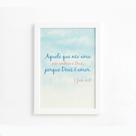 Quadro Frase Bíblica 1 São João 4:8 Moldura Branca 22x32c