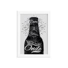 Quadro Frase Boteco Garrafa Moldura Branca 33x43cm