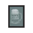 Quadro Frase Boteco Litro Aberto Moldura Preta 33x43cm Quadro Frase Boteco Litro Aberto Moldura Preta 33x43cm