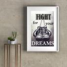 Quadro Frase Motivacional Boxe - 60x48cm Quadro Frase Motivacional Boxe - 60x48cm