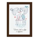 Quadro Frase Namorados Pescando Moldura Marrom 22x32cm Quadro Frase Namorados Pescando Moldura Marrom 22x32cm