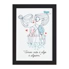 Quadro Frase Namorados Pescando Moldura Marrom 33x43cm Quadro Frase Namorados Pescando Moldura Marrom 33x43cm