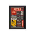 Quadro Frase Pizza Diversas Moldura Preta 33x43cm