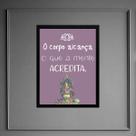 Quadro Frase Yoga - Corpo Alcança 45x34cm - com vidro Quadro Frase Yoga - Corpo Alcança 45x34cm - com vidro