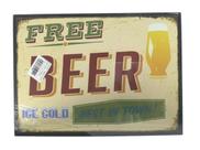 Quadro Free Beer Ice Cold Best in Town 20X30 cm