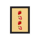 Quadro Frutas Coloridas Morangos Moldura Preta 33x43cm