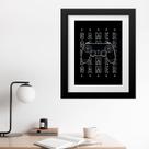Quadro Gamer Controle Preto e Branco - 60x48cm Quadro Gamer Controle Preto e Branco - 60x48cm