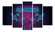 Quadro Gamer Mosaico Decoração 5 Peças Jogos Video Game 05