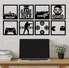 Quadro Gamer Vazado Preto 16x16cm Geek Video Game Decoração Presente Sonic Jogos PlayStation Xbox Quadro Gamer Vazado Preto 16x16cm Geek Video Game Decoração Presente Sonic Jogos PlayStation Xbox