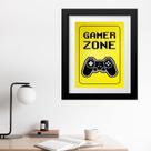 Quadro Gamer Zone Amarelo - 60x48cm