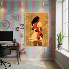 Quadro Garota Dos Patins 70x50cm Mold Branca