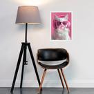 Quadro Gatinho Bubble Gum - Pink 24x18cm - com vidro