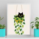Quadro Gatinho No Vaso De Planta 45x34cm Quadro Gatinho No Vaso De Planta 45x34cm