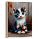 Quadro Gato de Olhos Brilhantes e Curiosos