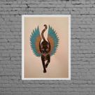 Quadro Gato Egípcio Bastet 45x34cm - com vidro