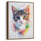 Quadro Gato em Explosão de Cores Vibrantes Quadro Gato em Explosão de Cores Vibrantes