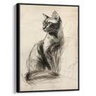 Quadro Gato em Silhueta de Elegância Seren
