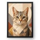Quadro Gato Geométrico Elegante 21x30cm
