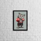 Quadro Gato Lutador de Boxe 24x18cm - com vidro Quadro Gato Lutador de Boxe 24x18cm - com vidro