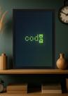 Quadro Geek Code Dev Pixels com Vidro e Moldura Tamanho:21cm x 30cm (A4)