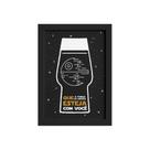 Quadro Geek Jedi Força Cerveja Moldura Preta 33x43cm