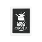 Quadro Geek Jedi Lado Negro Cerveja Moldura Branca 22x32cm