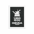 Quadro Geek Jedi Lado Negro Cerveja Moldura Branca 33x43cm