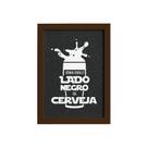Quadro Geek Jedi Lado Negro Cerveja Moldura Marrom 22x32cm