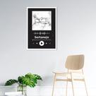 Quadro Gênero Musical Sertanejo 100x70 Caixa Branco Preto Moldura Caixa, Branca, Preto