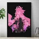 Quadro Genshin Impact Personagens Placa Decorativa Game Anime MDF 20x28cm