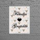 Quadro Geométrico Família Gratidão 45x34cm Quadro Geométrico Família Gratidão 45x34cm