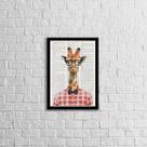 Quadro Girafa Intelectual 45x34cm - com vidro