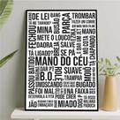 Quadro Gírias de São Paulo Branco e Preto 45x34cm Quadro Gírias de São Paulo Branco e Preto 45x34cm