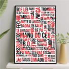 Quadro Gírias de SP Branco Vermelho Preto 45x34cm Quadro Gírias de SP Branco Vermelho Preto 45x34cm