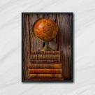 Quadro Globo e Livros 24x18cm Quadro Globo e Livros 24x18cm