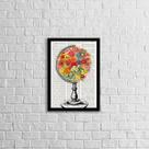 Quadro Globo Flores 24x18cm Quadro Globo Flores 24x18cm
