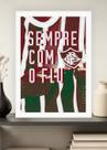 Quadro Glória Fluminense com Vidro e Moldura Branca