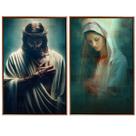 Quadro Grande Decorativo Jesus Nossa Senhora Duplo Canvas 126x93cm