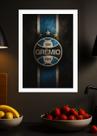 Quadro Grêmio FBPA Oficial com Vidro e Moldura Branca Tamanho:21cm x 30cm (A4)