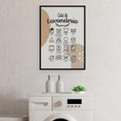 Quadro Guia Da Lavanderia Marrom E Branco 24x18cm - com vidro Quadro Guia Da Lavanderia Marrom E Branco 24x18cm - com vidro