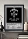 Quadro Guns N' Roses Appetite for D. (Grayscale) Com Vidro Tamanho:21cm x 30cm (A4)