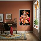 Quadro Hanuman O Inabalável Deus Macaco Hindu - 70x50cm