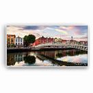 Quadro Hapenny Bridge Ponte Canvas Flutuante Branco 100x50cm