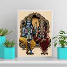 Quadro Hindu Jai Siya Ram 33x24cm - com vidro Quadro Hindu Jai Siya Ram 33x24cm - com vidro