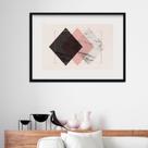 Quadro Horizontal Moderno Rosa Mármore - 60x48cm Quadro Horizontal Moderno Rosa Mármore - 60x48cm